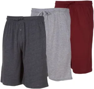 3 Pack Mens Jersey Shorts with Pockets and Drawstring  Soft Men's Lounge Shorts for The House, Sleep PJ, Pajamas  Up to 3XL