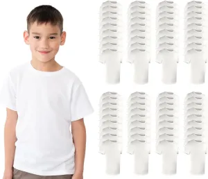 72 Pieces of Boys Cotton Undershirts in Bulk, Crew Neck, Assorted Sizes S to XL - Donations Homeless Shelters Wholesale