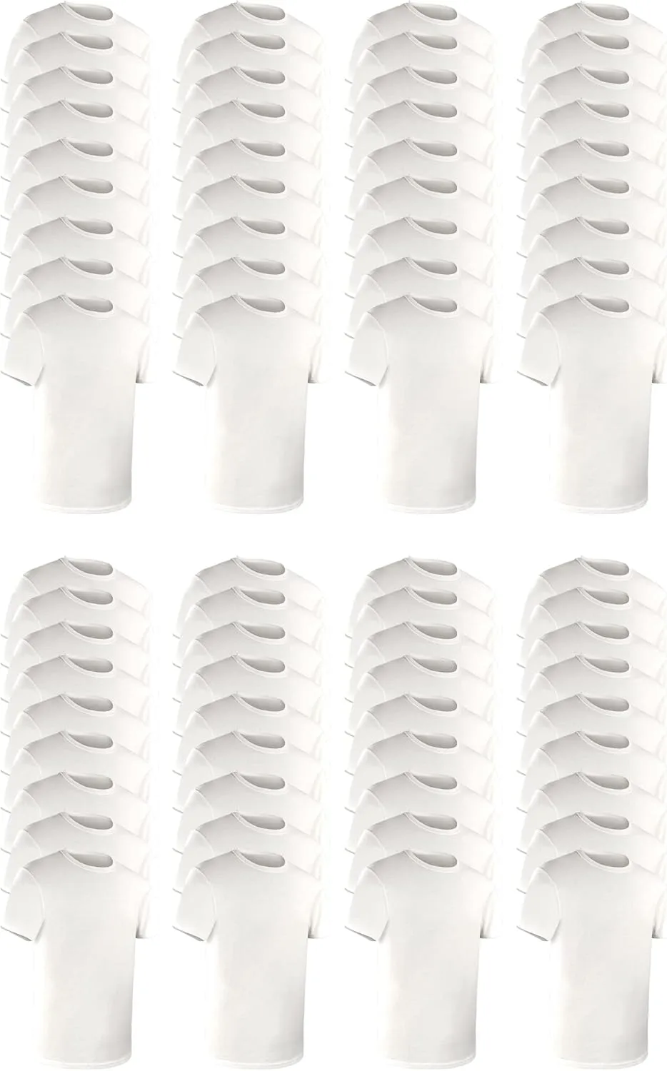 72 Pieces of Boys Cotton Undershirts in Bulk, Crew Neck, Assorted Sizes S to XL - Donations Homeless Shelters Wholesale