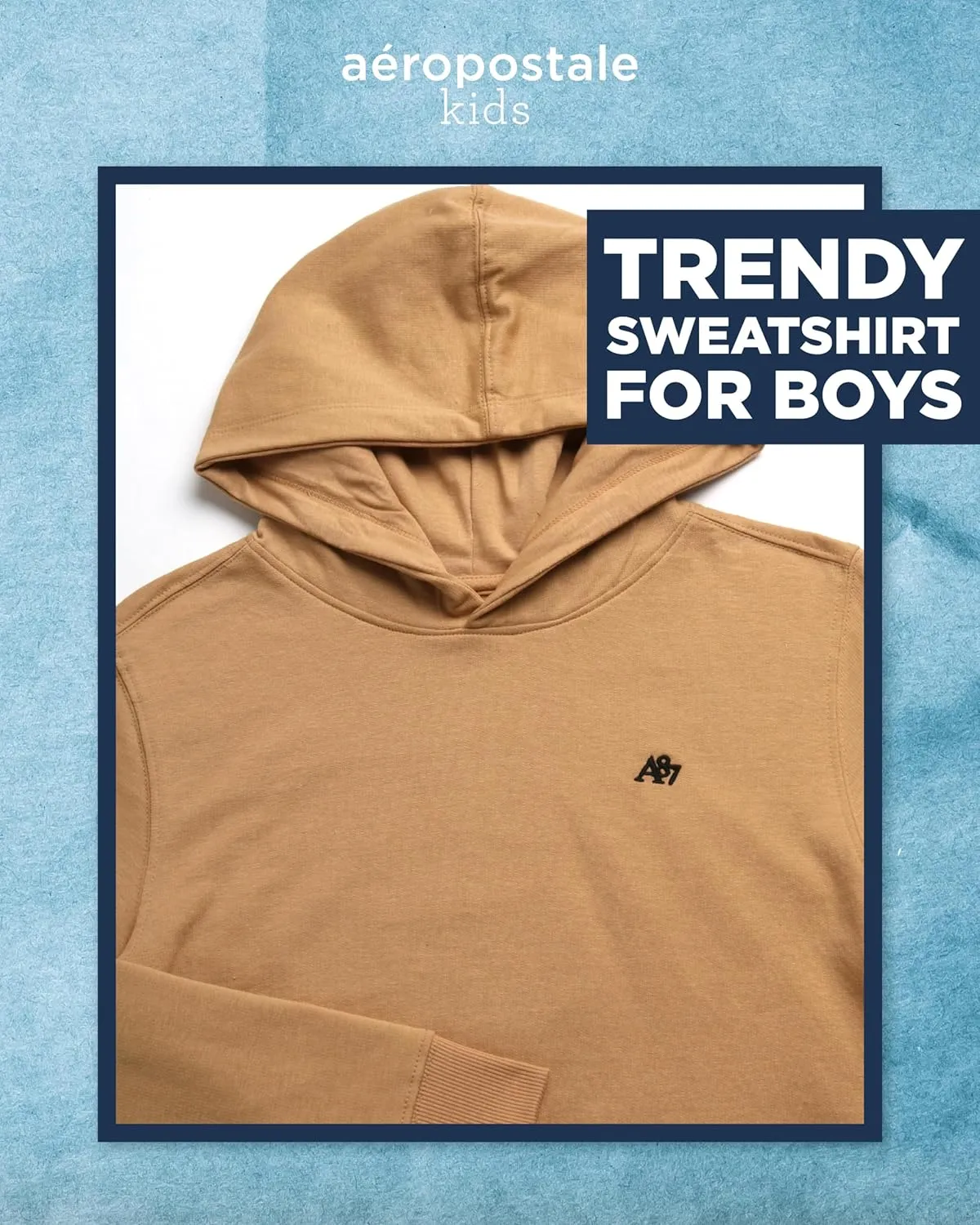 AEROPOSTALE Boys' Sweatshirt - Cozy Soft Cotton Blend Fleece Casual Pullover Graphic Hoodies for Boys (Sizes: 4-12)