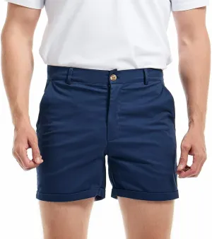 AIMPACT Mens Chino Shorts Slim-fit 5.5" Flat Front Stretch Casual Short Shorts