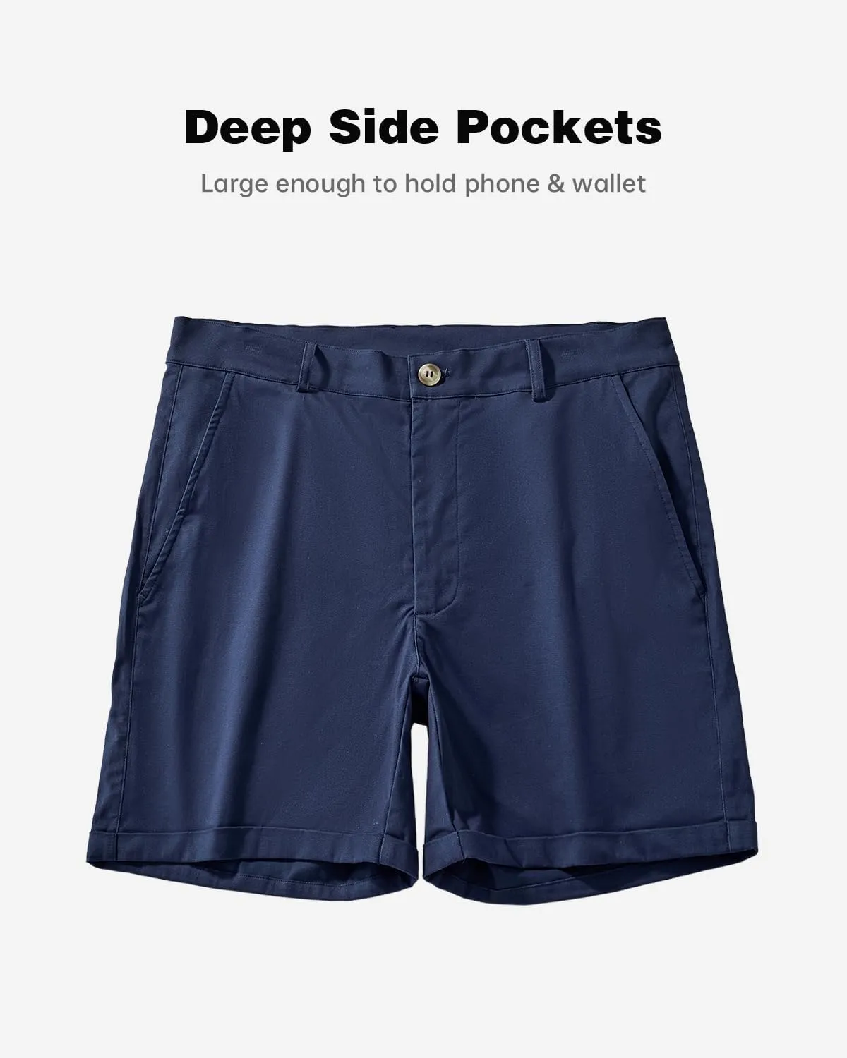 AIMPACT Mens Chino Shorts Slim-fit 5.5" Flat Front Stretch Casual Short Shorts