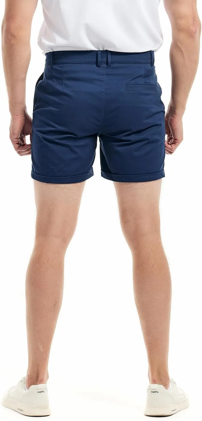 AIMPACT Mens Chino Shorts Slim-fit 5.5" Flat Front Stretch Casual Short Shorts