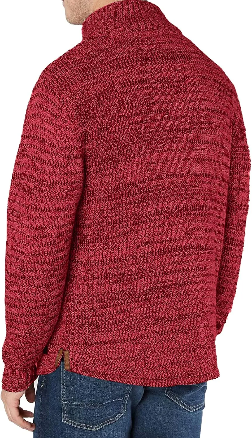 Aoysky Men's Stand Collar Sweater Thermal Button Pullover Sweater Tops Henley Knit Sweaters