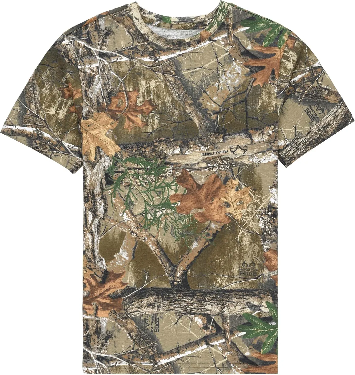 Authentic Realtree and Mossy Oak Camouflage Crewneck Unisex Adult Short Sleeve Tee Shirt