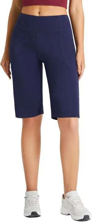baleaf Women's 12" Bermuda Shorts Long Shorts Knee Length Running Walking Workout Athletic Stretch Pockets