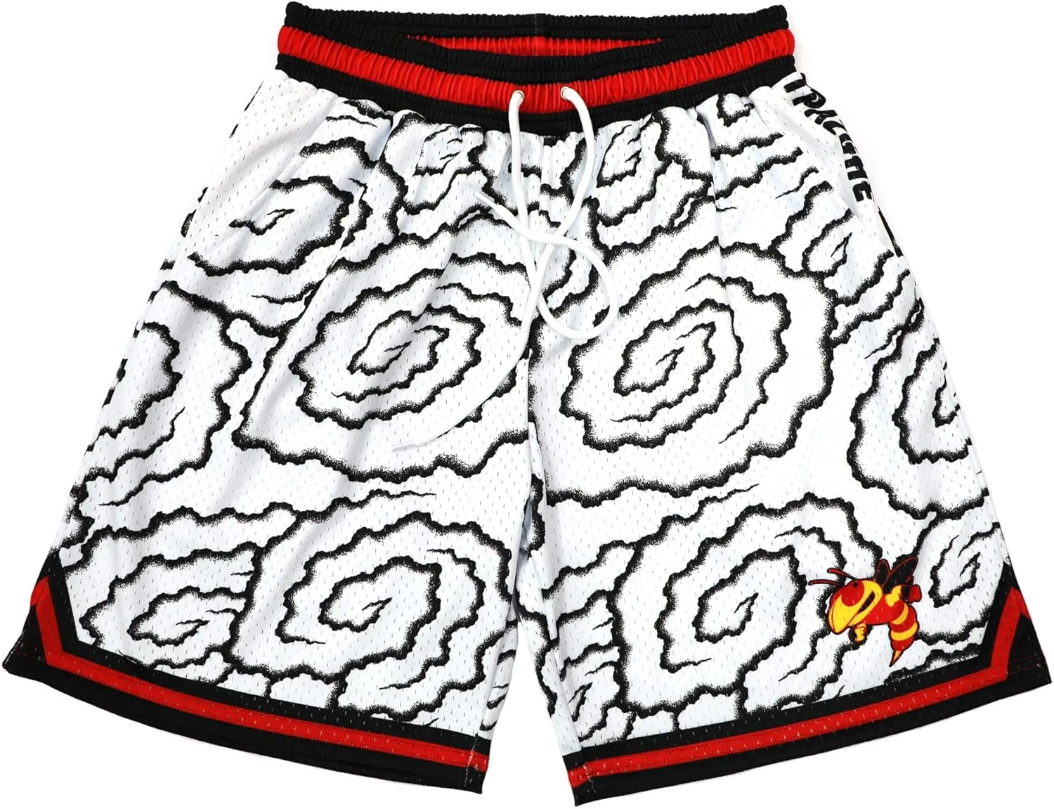 Basketball Athletic Shorts Men Mesh Gym Sports Workout Training Drawstring Retro Running Shorts with Pockets