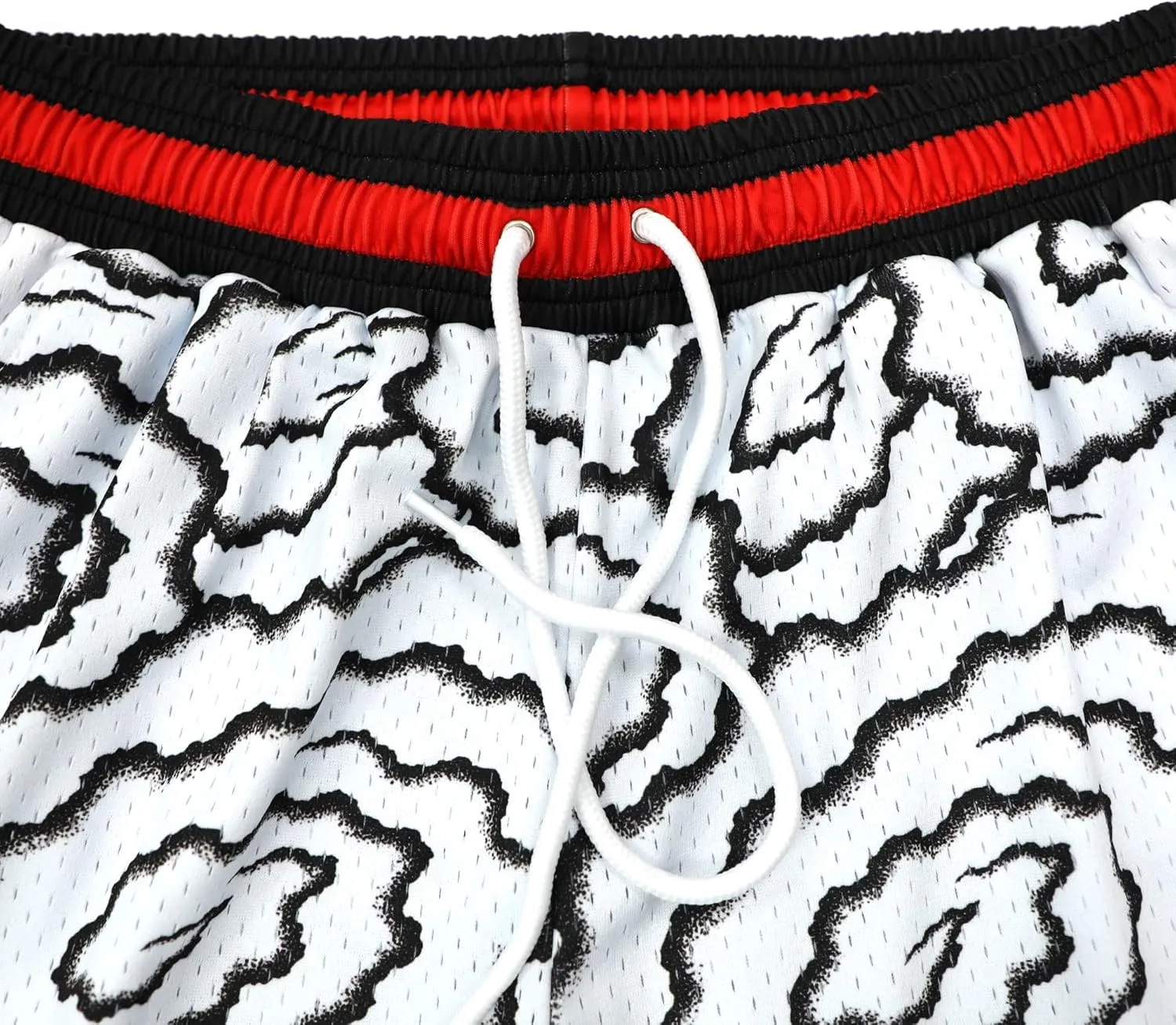 Basketball Athletic Shorts Men Mesh Gym Sports Workout Training Drawstring Retro Running Shorts with Pockets