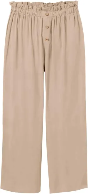 Batermoon Girls' Pants Paper Bag Elastic Waist Wide Leg Loose Trousers with Pocket