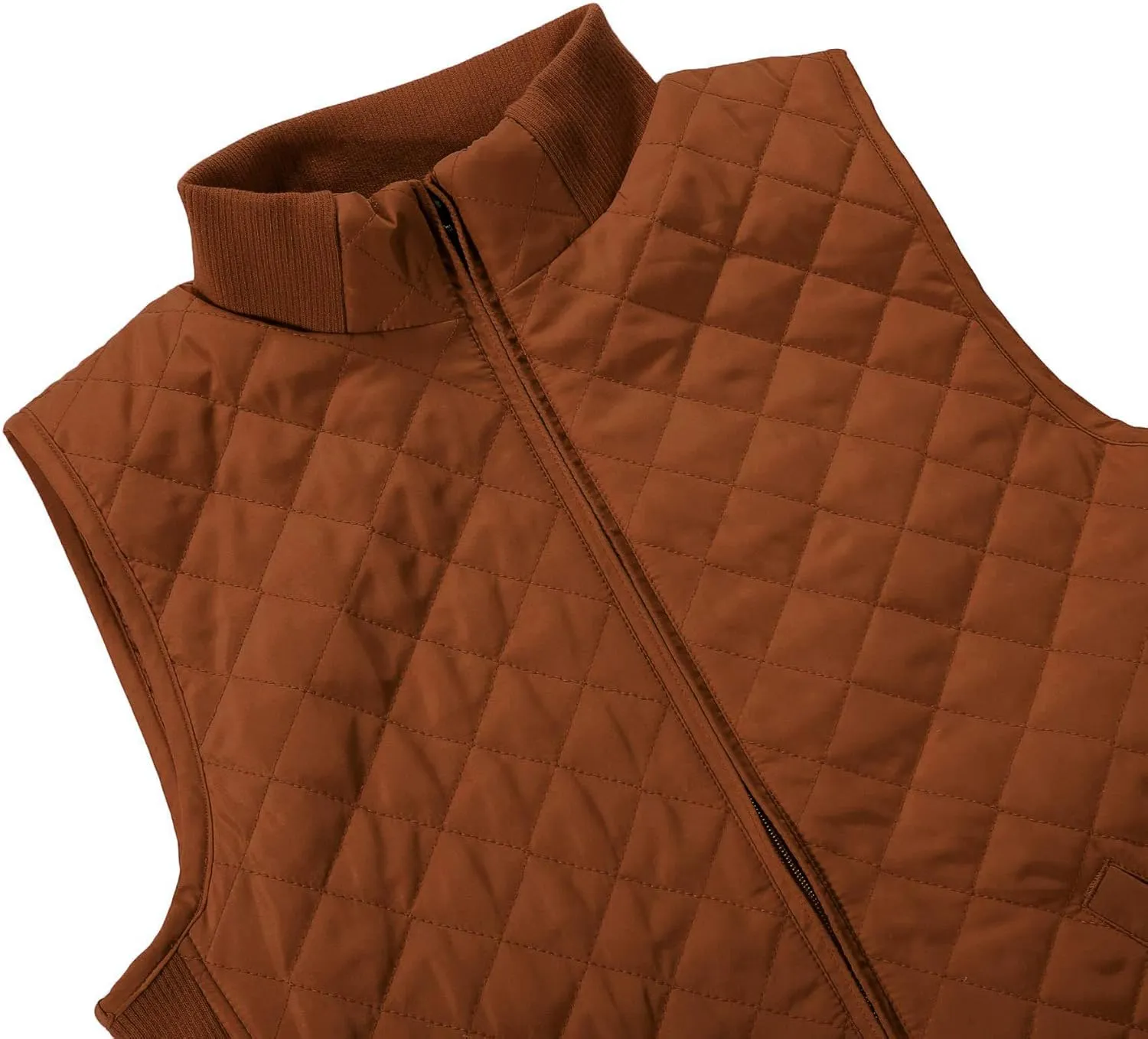 Bienzoe Women Quilted Casual Vest: Lightweight Packable Sleeveless Jacket