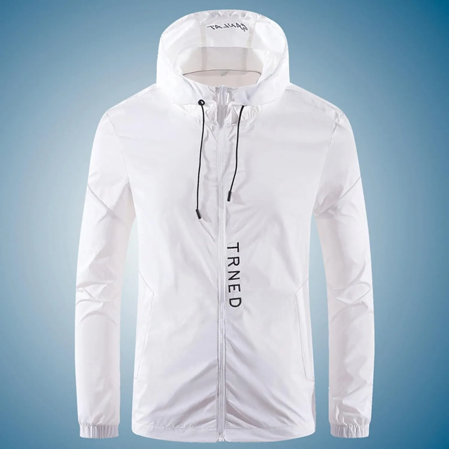 BIFUTON Waterproof Jackets for Men Lightweight Full Zip Up Hoodie Long Sleeve Windbreaker Jackets Outdoor Hiking Trench Coats