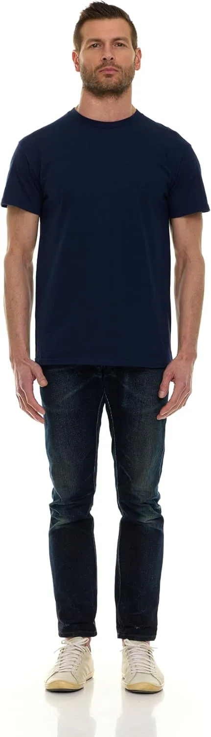 BILLIONHATS 6 Pack Men's Solid Colors Cotton T-Shirts Short Sleeve Lightweight Tees, Bulk