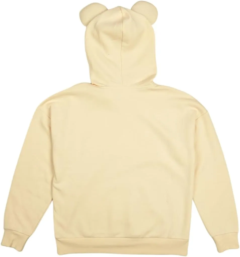 Bioworld Bear Inspired Cosplay Women's Off-White Oversized Hoodie with 3D Bear Ears