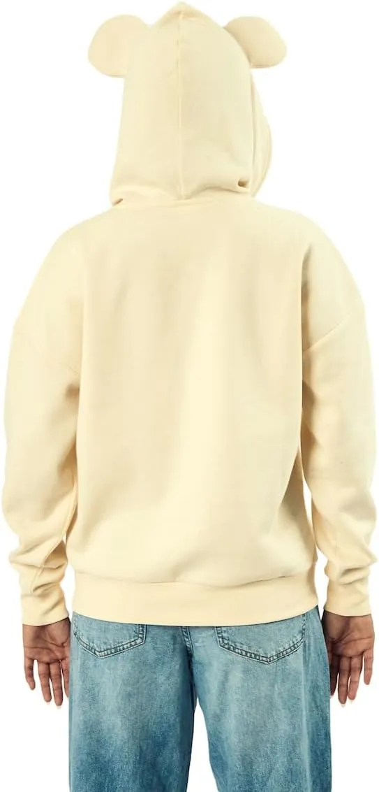 Bioworld Bear Inspired Cosplay Women's Off-White Oversized Hoodie with 3D Bear Ears