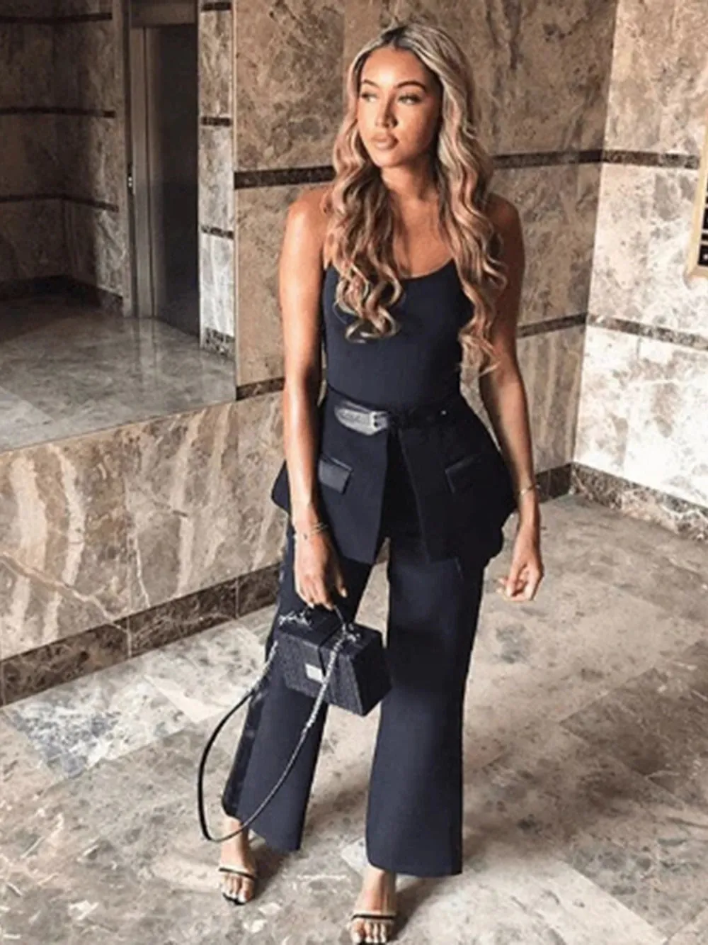 Black Chic Leather Trouser Pants