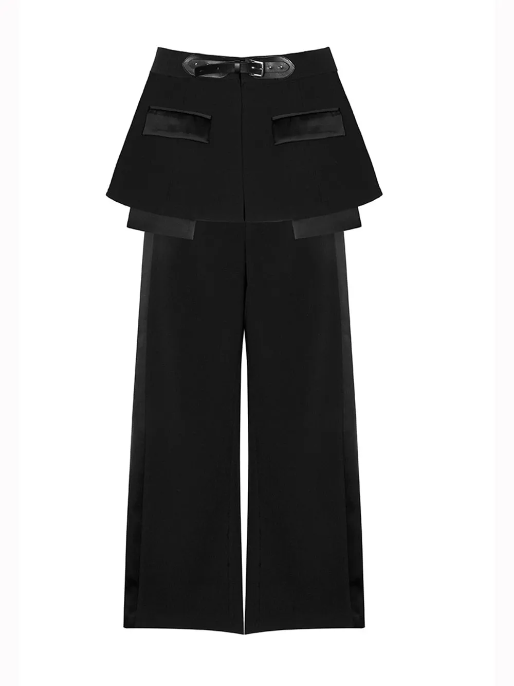 Black Chic Leather Trouser Pants
