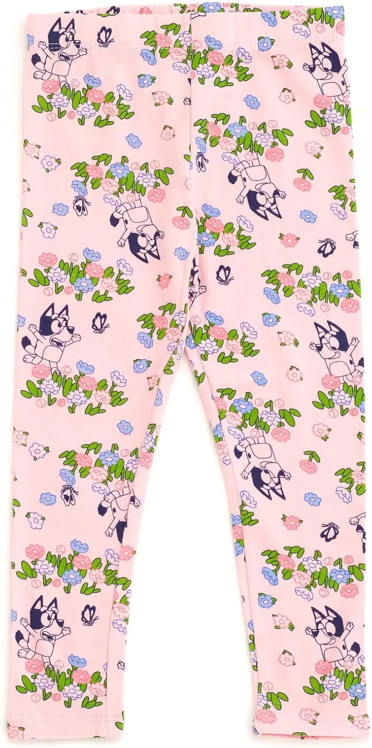 Bluey Girls T-Shirt and Leggings Outfit Set Toddler to Big Kid Sizes (2T - 10-12)