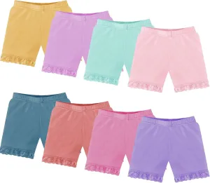 Boyiee 8 Pack Girls Shorts Toddler Bike Dance Gymnastics Yoga Safety Active Under Dress Shorts