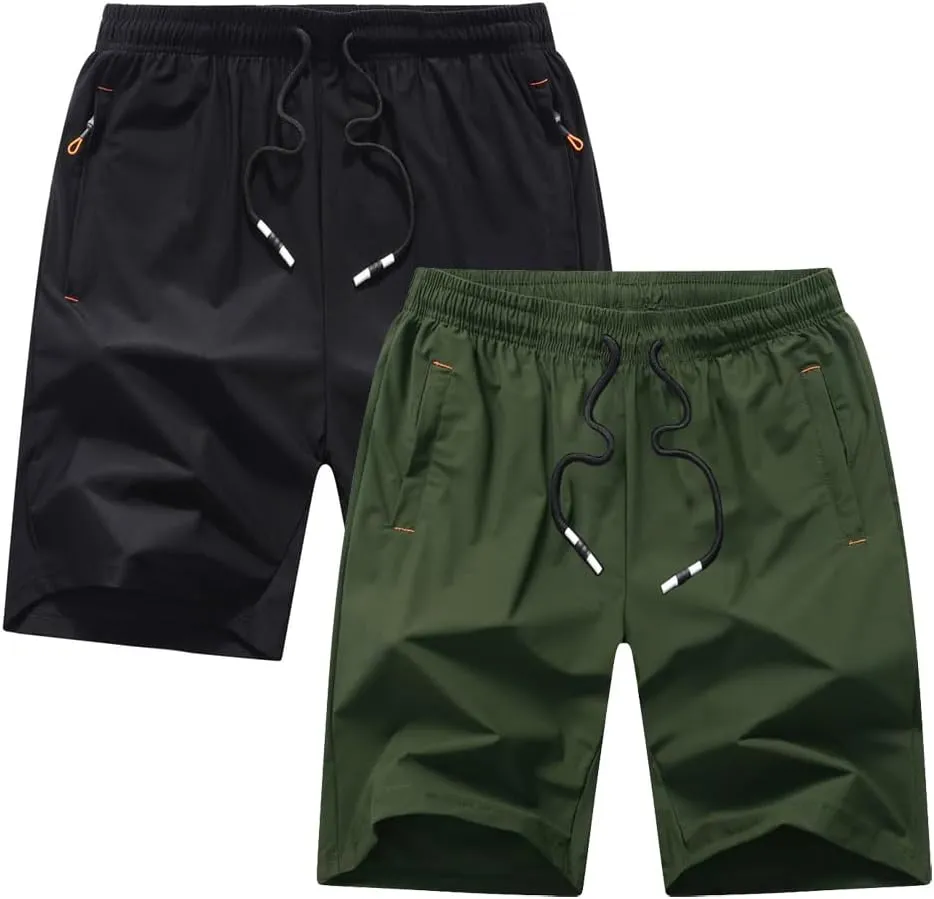 Boys Youth Cargo Shorts Quick Dry Athletic Shorts with Zipper Pockets for Outdoor Camping Hiking