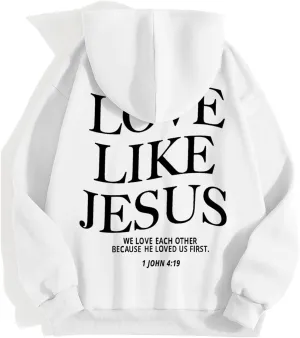 Christian Hoodies for Women Sweatshirts for Teen Girls Long Sleeve Letter Preppy Cute Graphic Hoodies Drawstring Pullover Casual Oversized Hoodie Overstock Items Clearance All