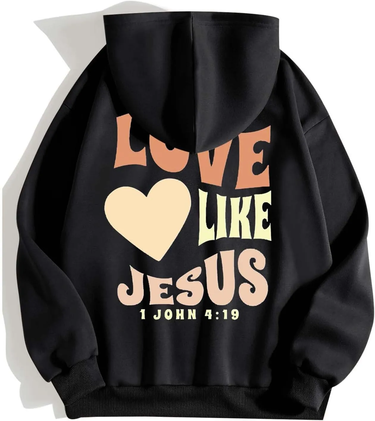 Christian Sweatshirt Women Jesus Loves You Hoodie Oversized Jesus Faith Pullover Inspirational Long Sleeve Tops
