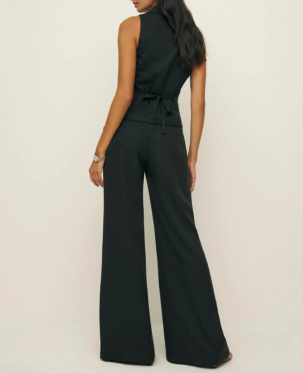 Cicy Bell Womens Vest Sets Summer 2 Piece Outfits Button Crop Blazer Vest and Wide Leg Pant Suits
