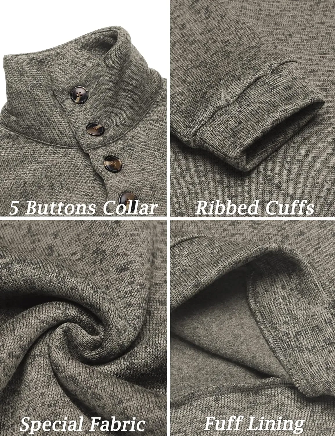 COOFANDY Men's Casual Slim Fit Pullover Sweater Knitted Thermal Sweatshirt
