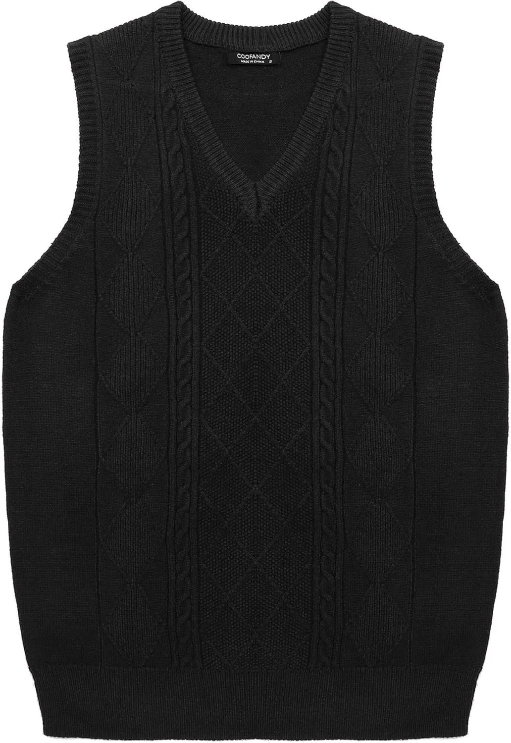 COOFANDY Men's Sweater Vest V Neck Pullover Sweater Sleeveless Knit Casual Slim Fit Vest