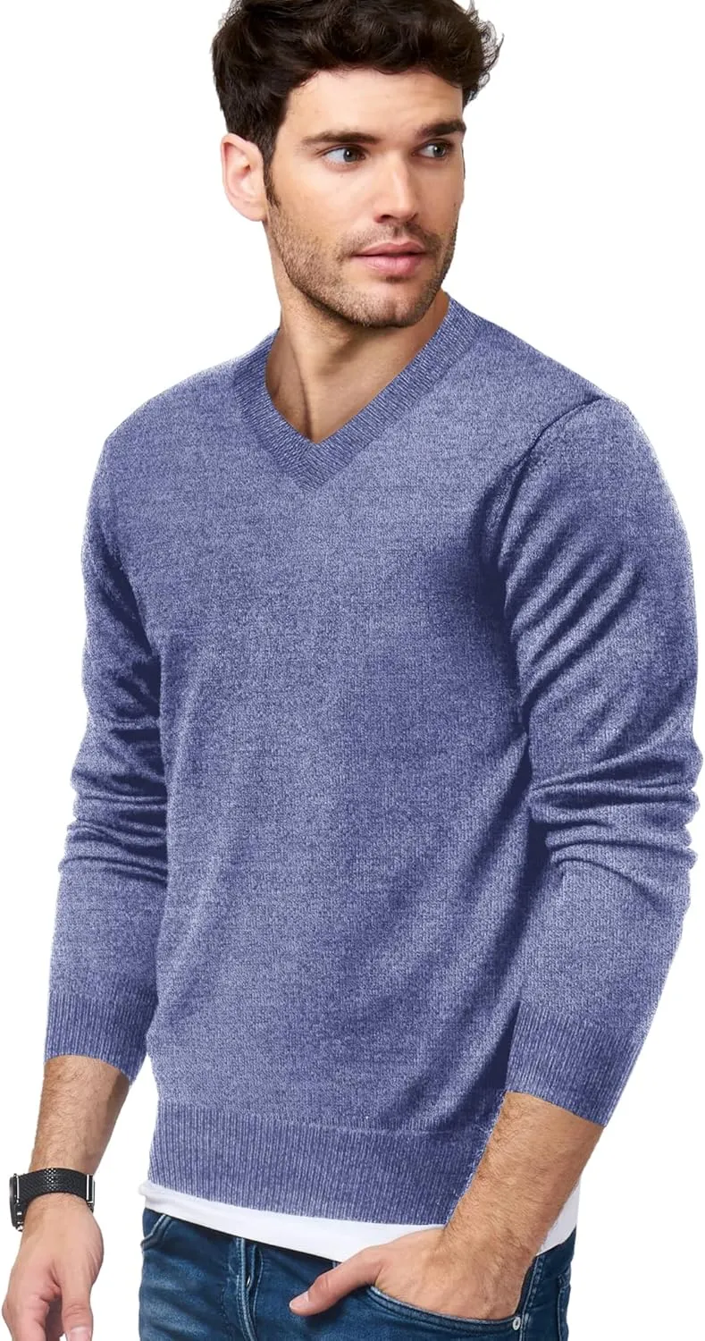 COOFANDY Mens V Neck Dress Sweater Long Sleeve Slim Fit Fashion Pullover Sweater