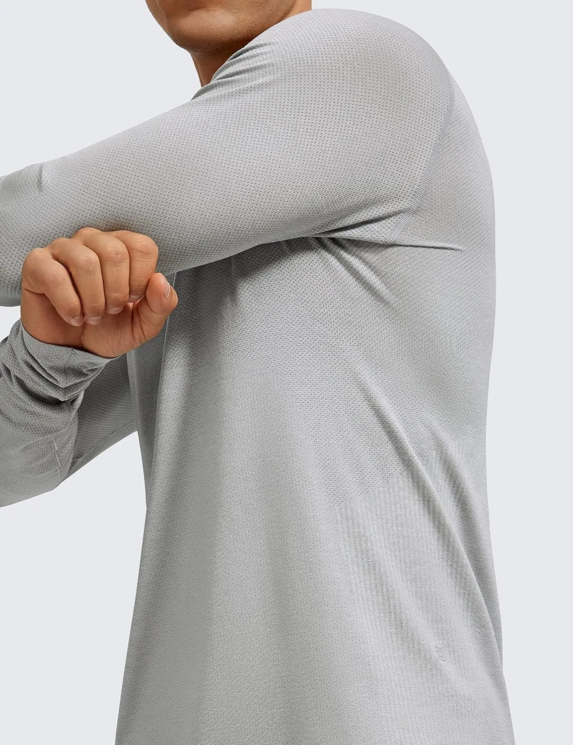 CRZ YOGA Mens Seamless Long Sleeve Tee Shirts Moisture Wicking Workout Athletic Running Shirts Breathable Gym Tops