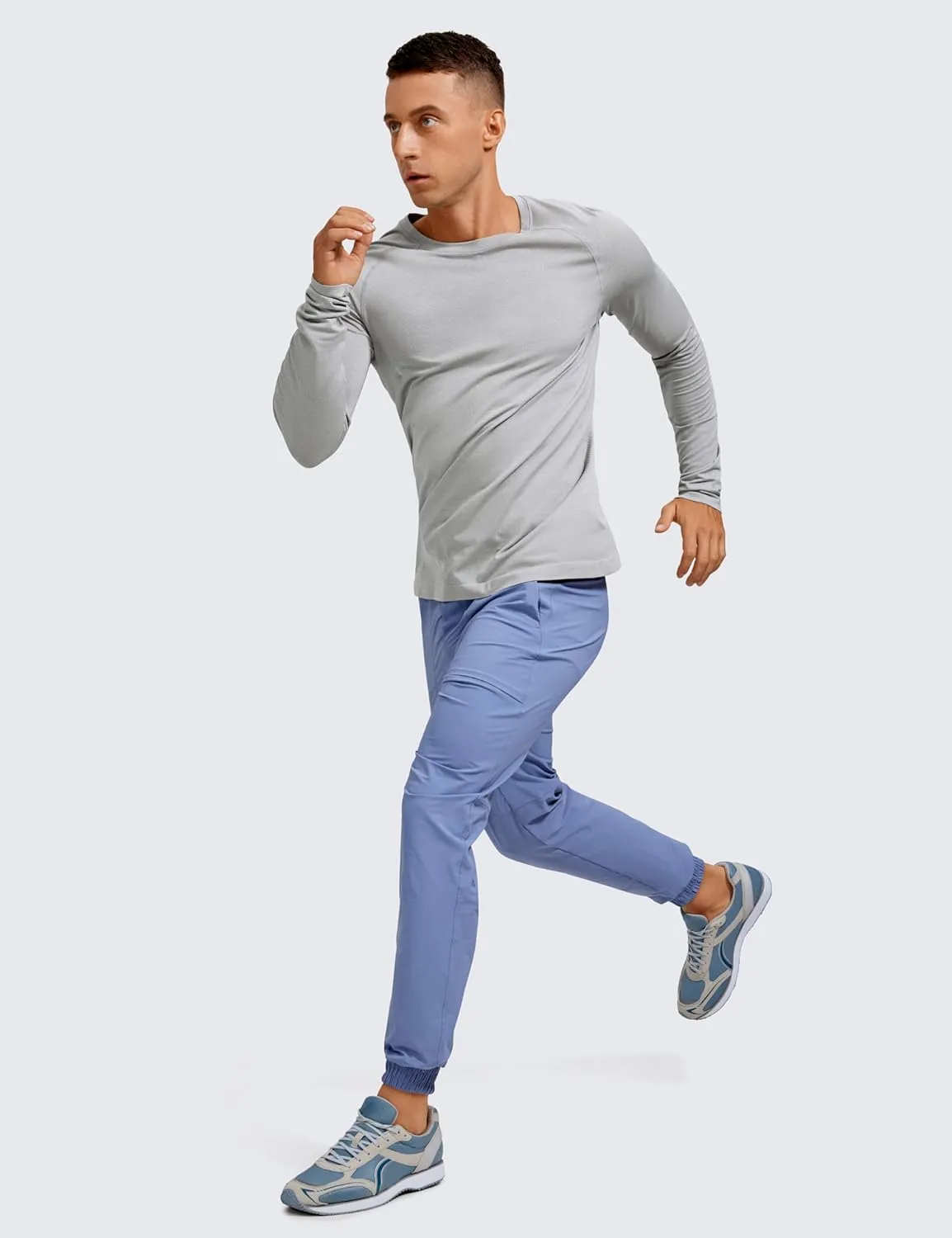 CRZ YOGA Mens Seamless Long Sleeve Tee Shirts Moisture Wicking Workout Athletic Running Shirts Breathable Gym Tops