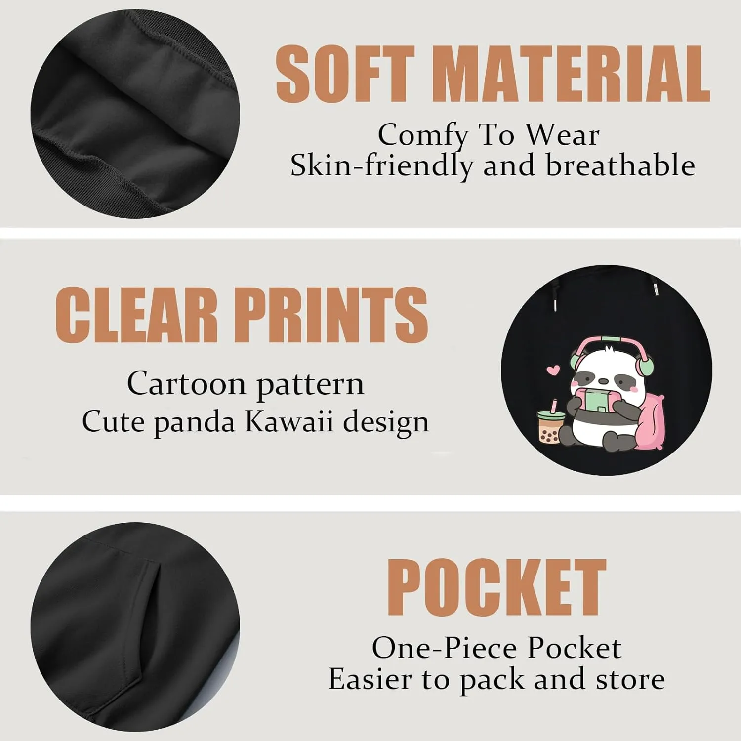 Cute Panda Graphic Oversized Hoodies for Teen Girls Kawaii Cartoon Sweatshirt Women Casual Cotton Fleece Pullover