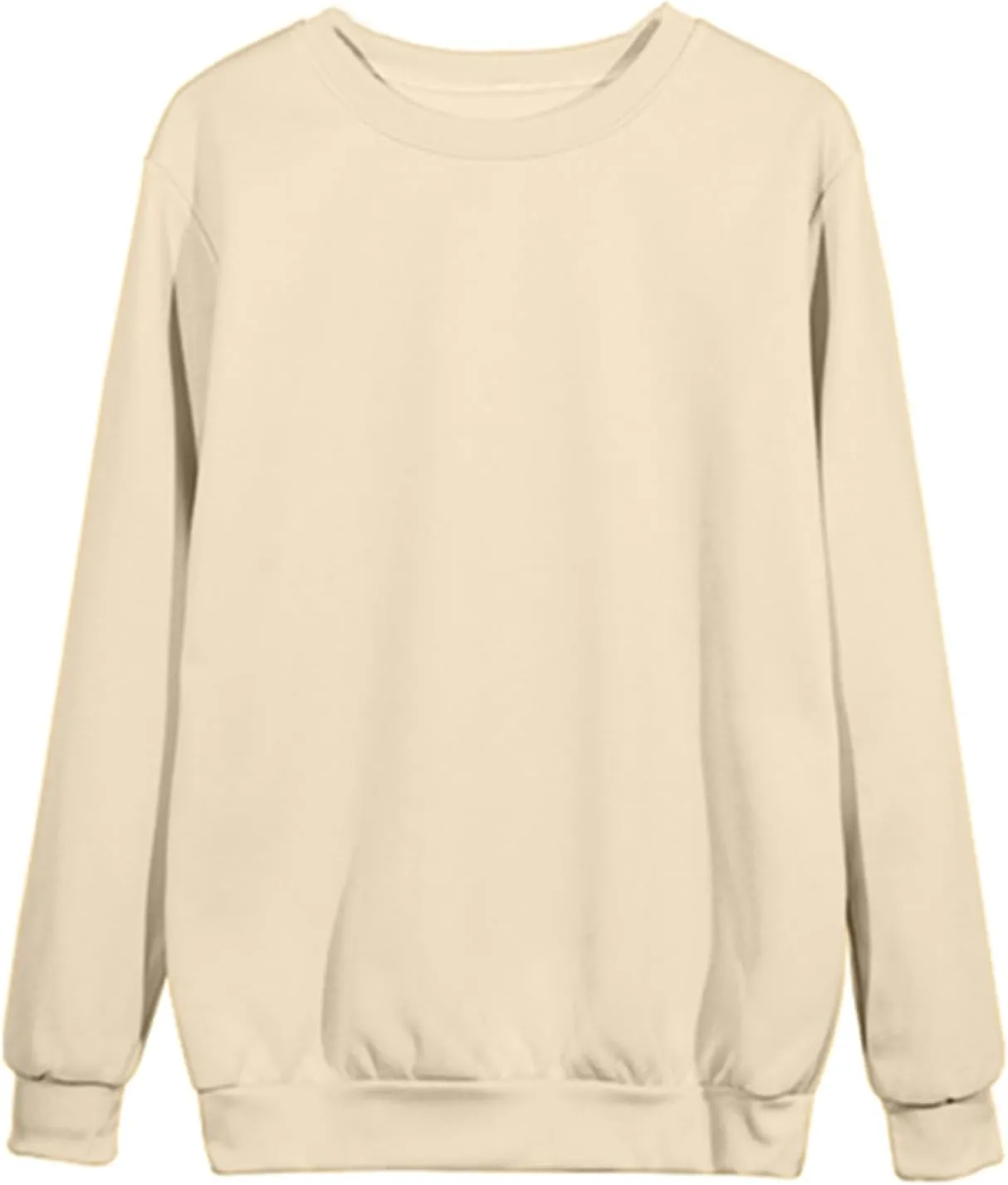 Cute Sweatshirts for Women Autumn Fashion Long Sleeve Pullover Basic Tees Crew Neck Solid Color Casual Blouses Shirts
