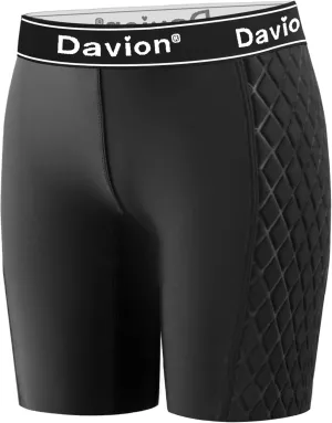 Davion Youth Girls Sliding Shorts Athletic Compression Padded Shorts for Kids Baseball Football Lacrosse