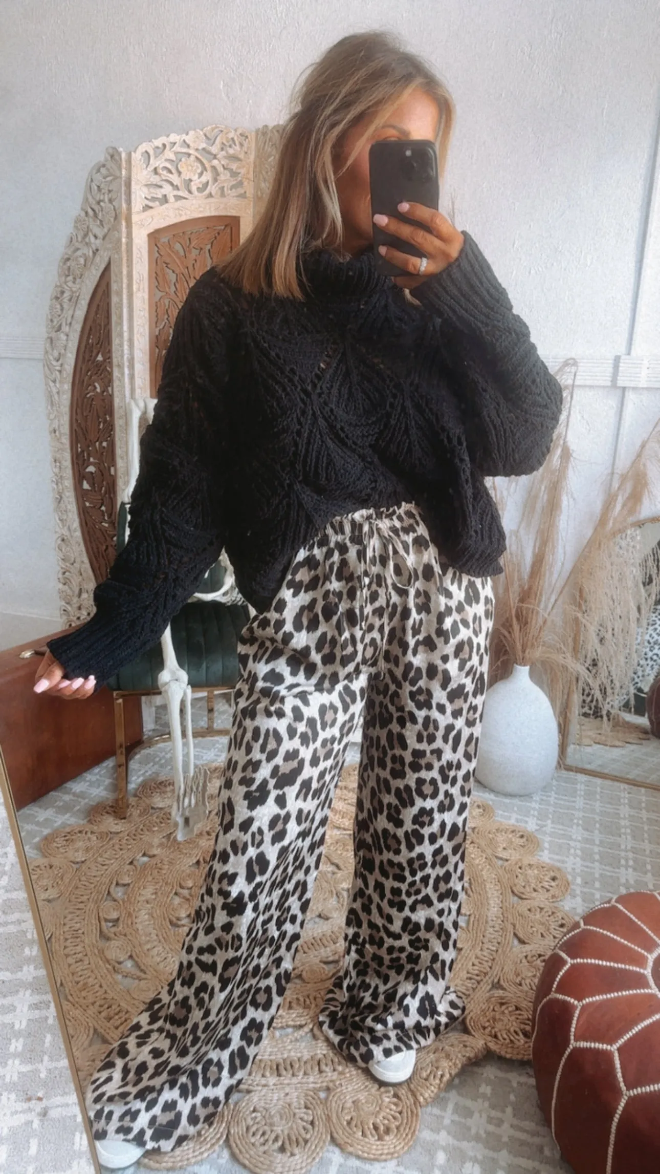 Demi Drawstring Leopard Print Pants