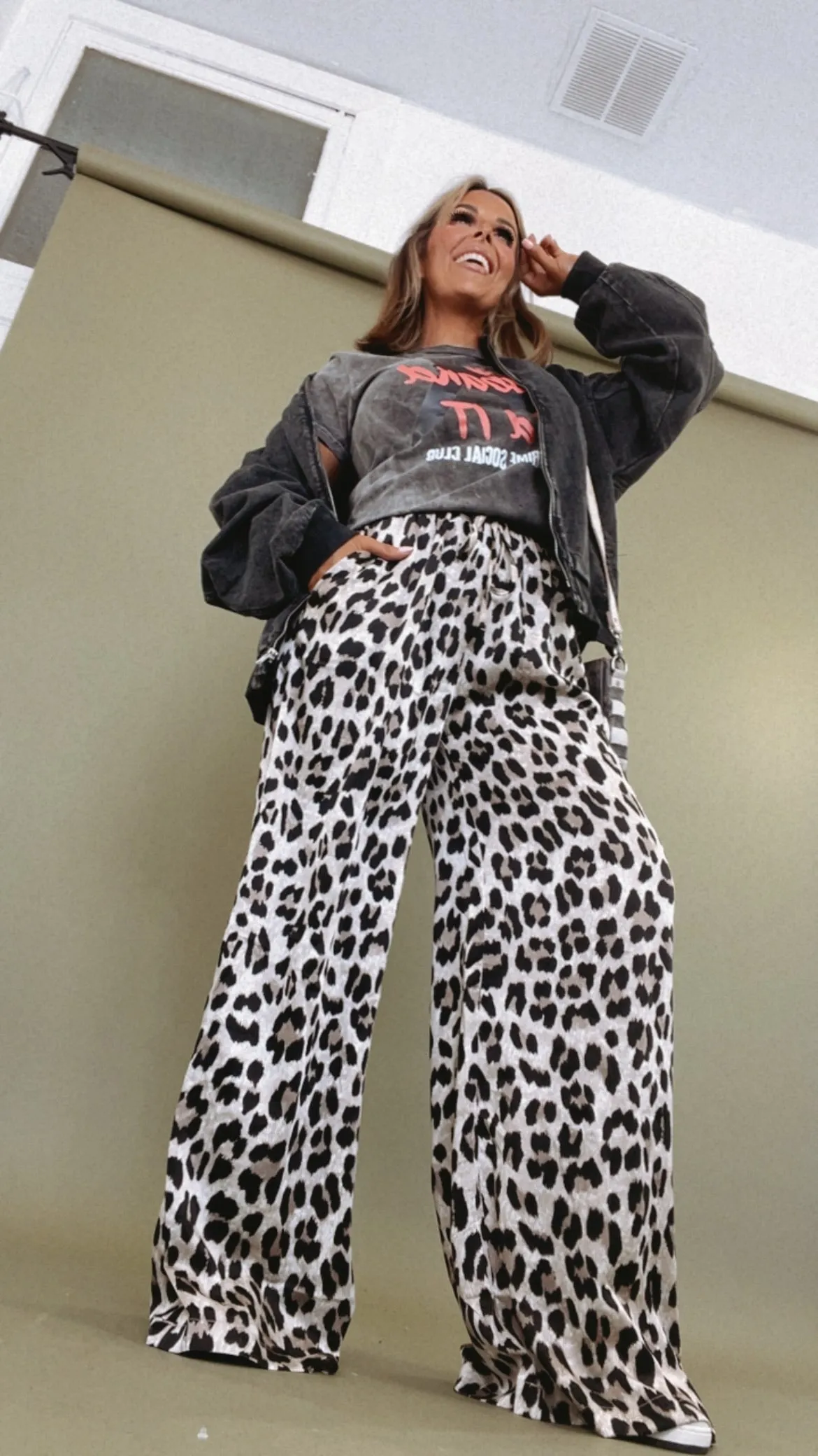 Demi Drawstring Leopard Print Pants