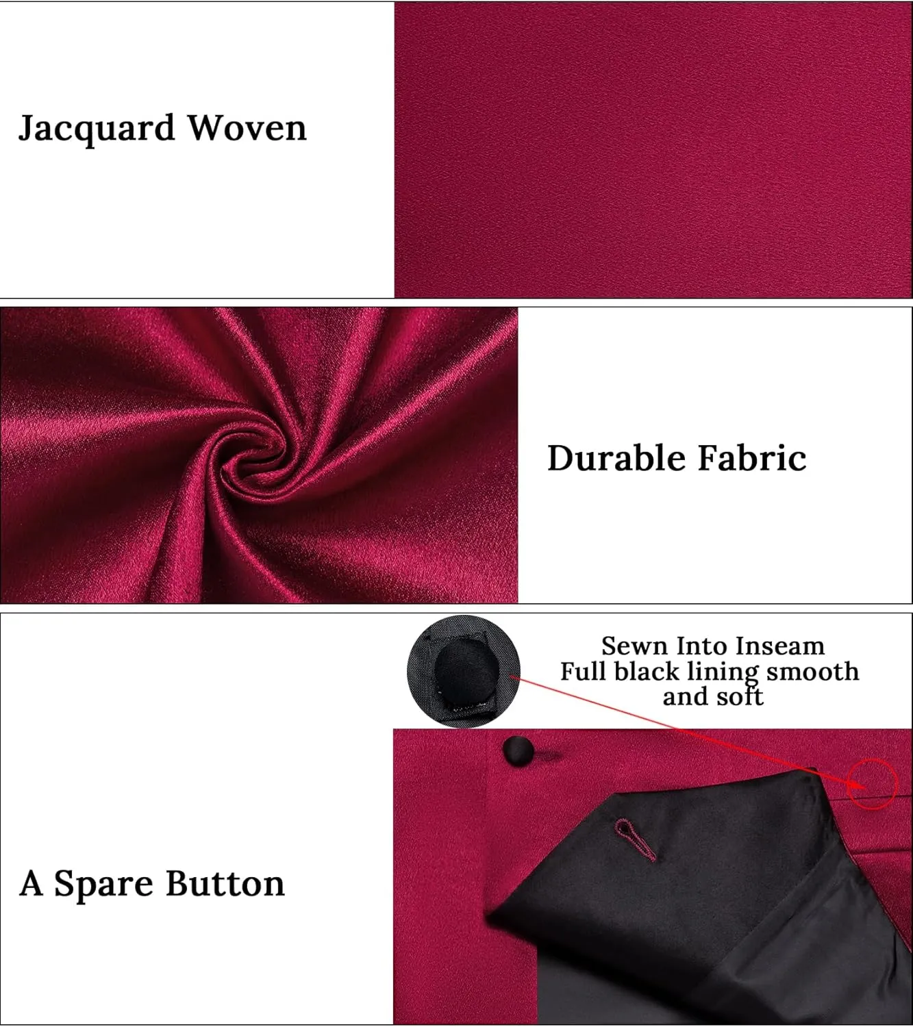 DiBanGu Mens Vest Formal Solid Color Waistcoat and Tie Pocket Square Set Satin Shawl Lapel Dress Vest Wedding Business