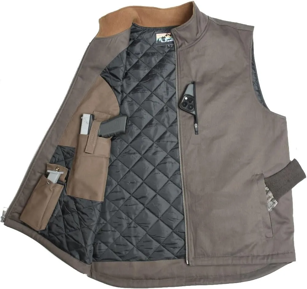 EDTREK Men's Concealed Carry Vest With Two Holster Inside - Urban Gun Vest With Zipped Chest Pocket