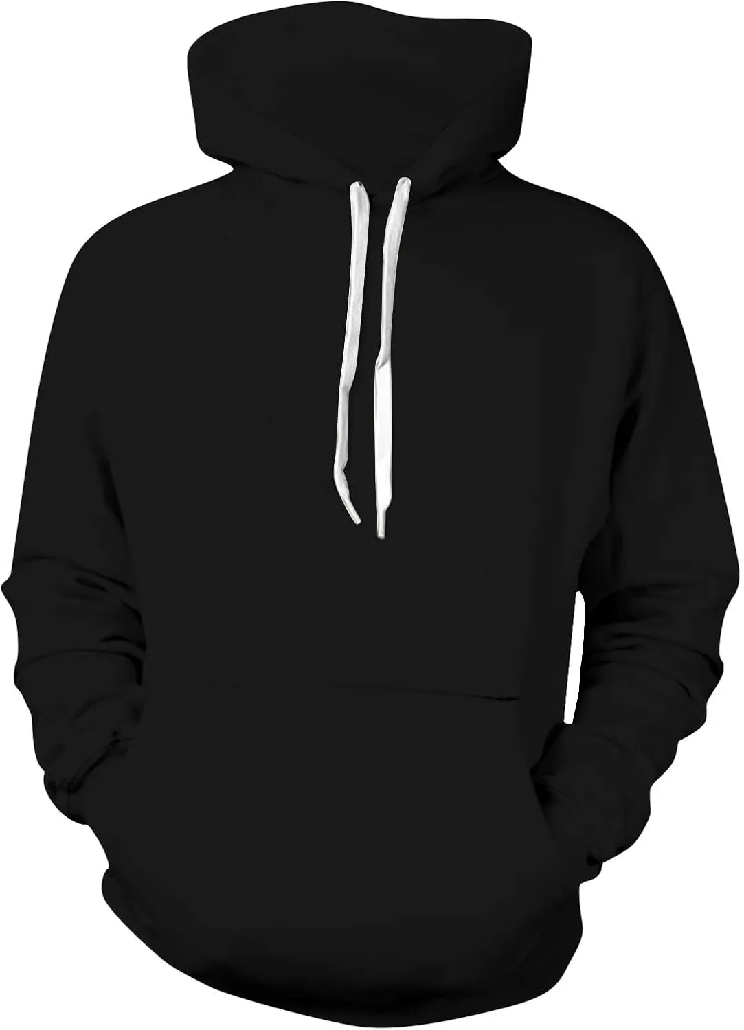 Fashion Hoodies for Men Plus Size Solid Long Sleeve Drawstring Pullover 2024 Fall Winter Hooded Sweatshirts