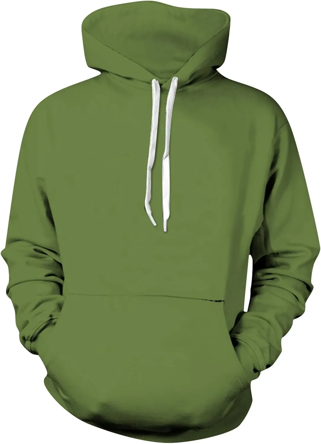 Fashion Hoodies for Men Plus Size Solid Long Sleeve Drawstring Pullover 2024 Fall Winter Hooded Sweatshirts