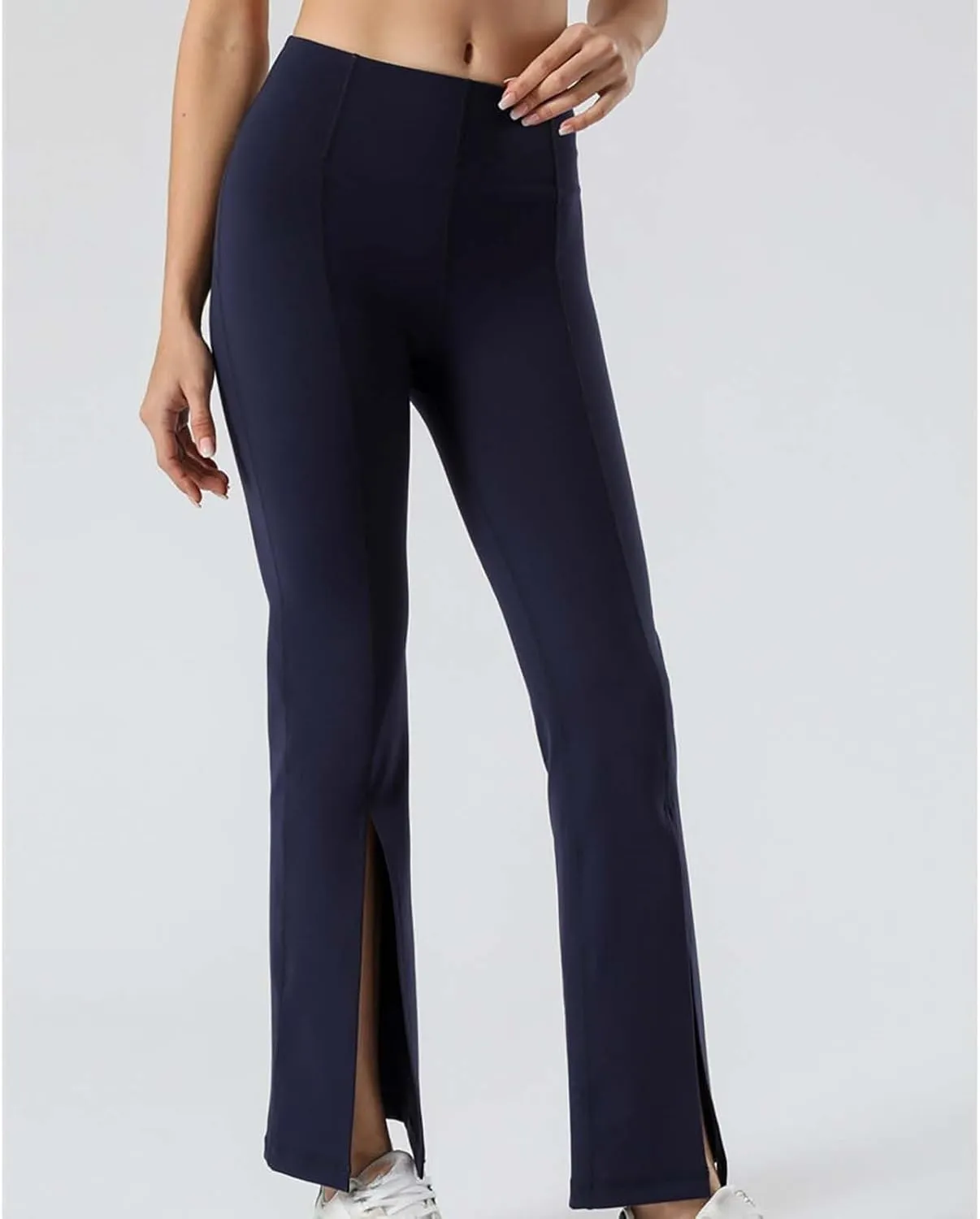 Flare Leggings for Women High Waist Butt Lift Yoga Pants Split Hem Fitness Tights Tummy Control Bell Bottom Trousers