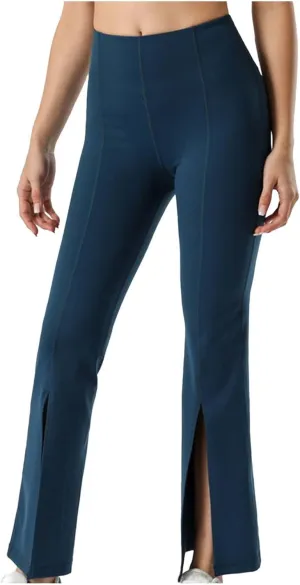 Flare Leggings for Women High Waist Butt Lift Yoga Pants Split Hem Fitness Tights Tummy Control Bell Bottom Trousers