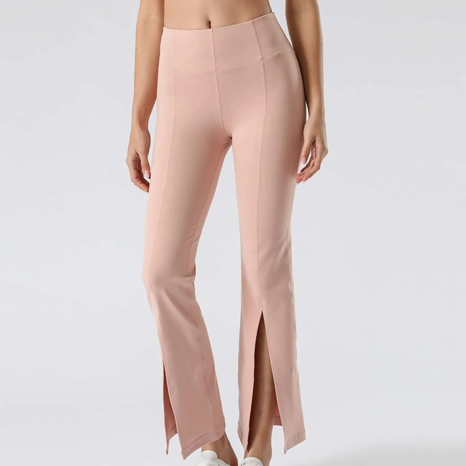 Flare Leggings for Women High Waist Butt Lift Yoga Pants Split Hem Fitness Tights Tummy Control Bell Bottom Trousers