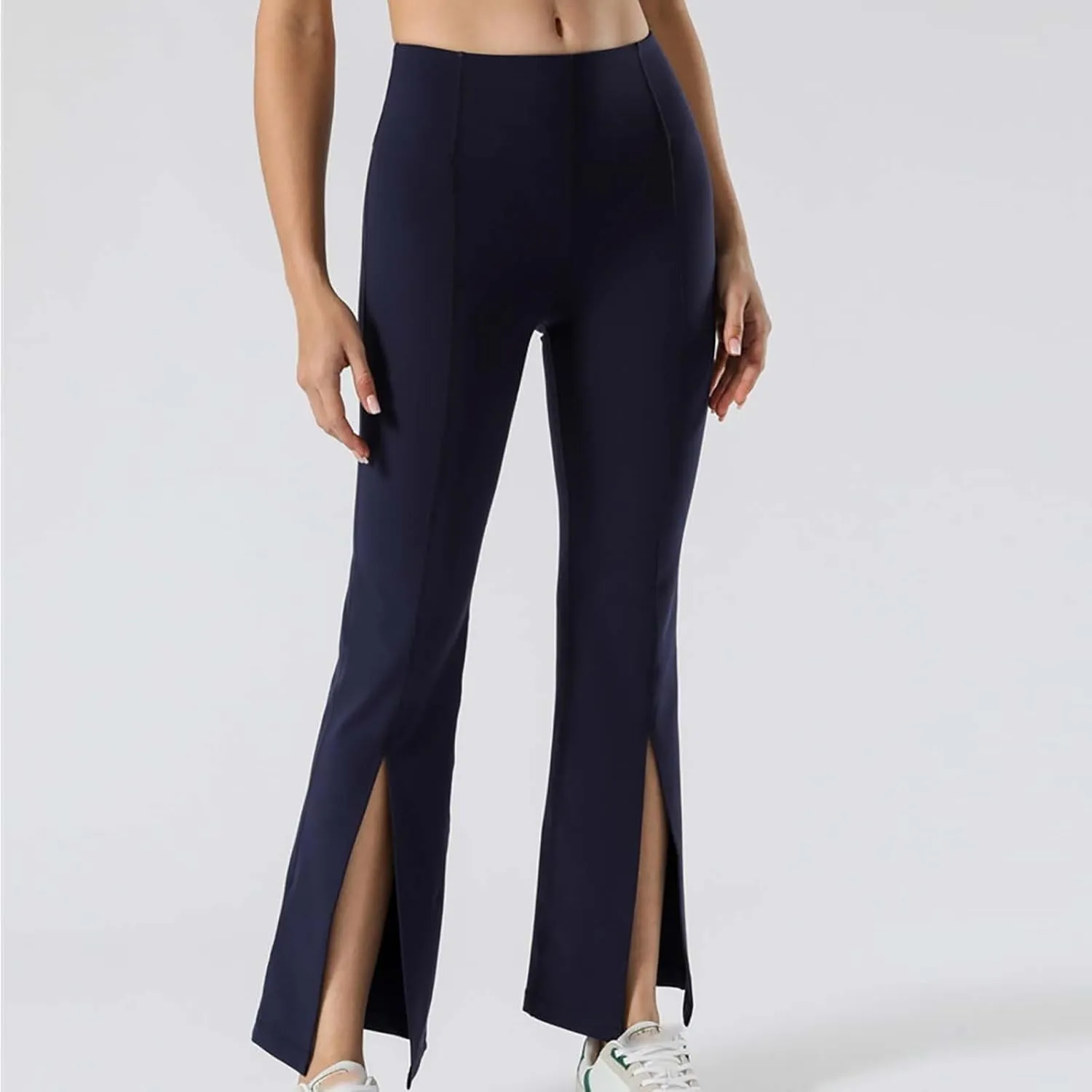 Flare Leggings for Women High Waist Butt Lift Yoga Pants Split Hem Fitness Tights Tummy Control Bell Bottom Trousers