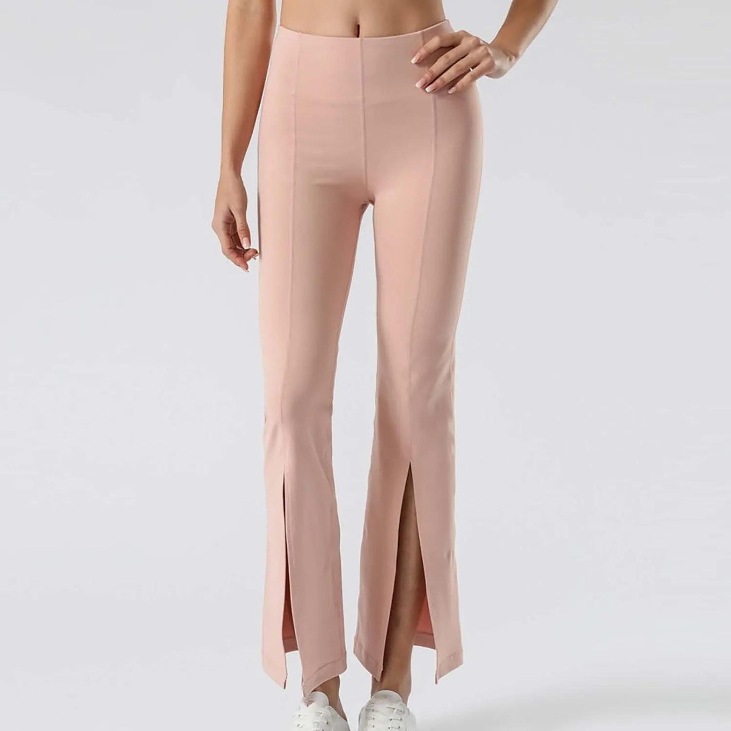 Flare Leggings for Women High Waist Butt Lift Yoga Pants Split Hem Fitness Tights Tummy Control Bell Bottom Trousers