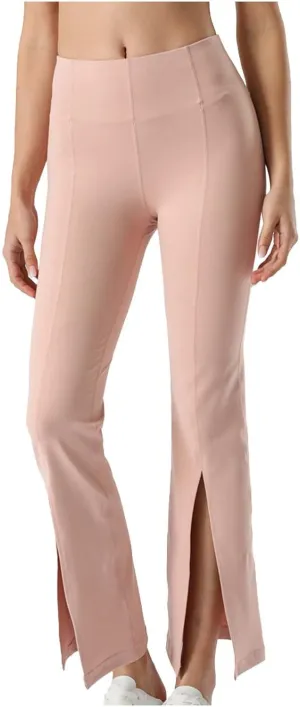 Flare Leggings for Women High Waist Butt Lift Yoga Pants Split Hem Fitness Tights Tummy Control Bell Bottom Trousers