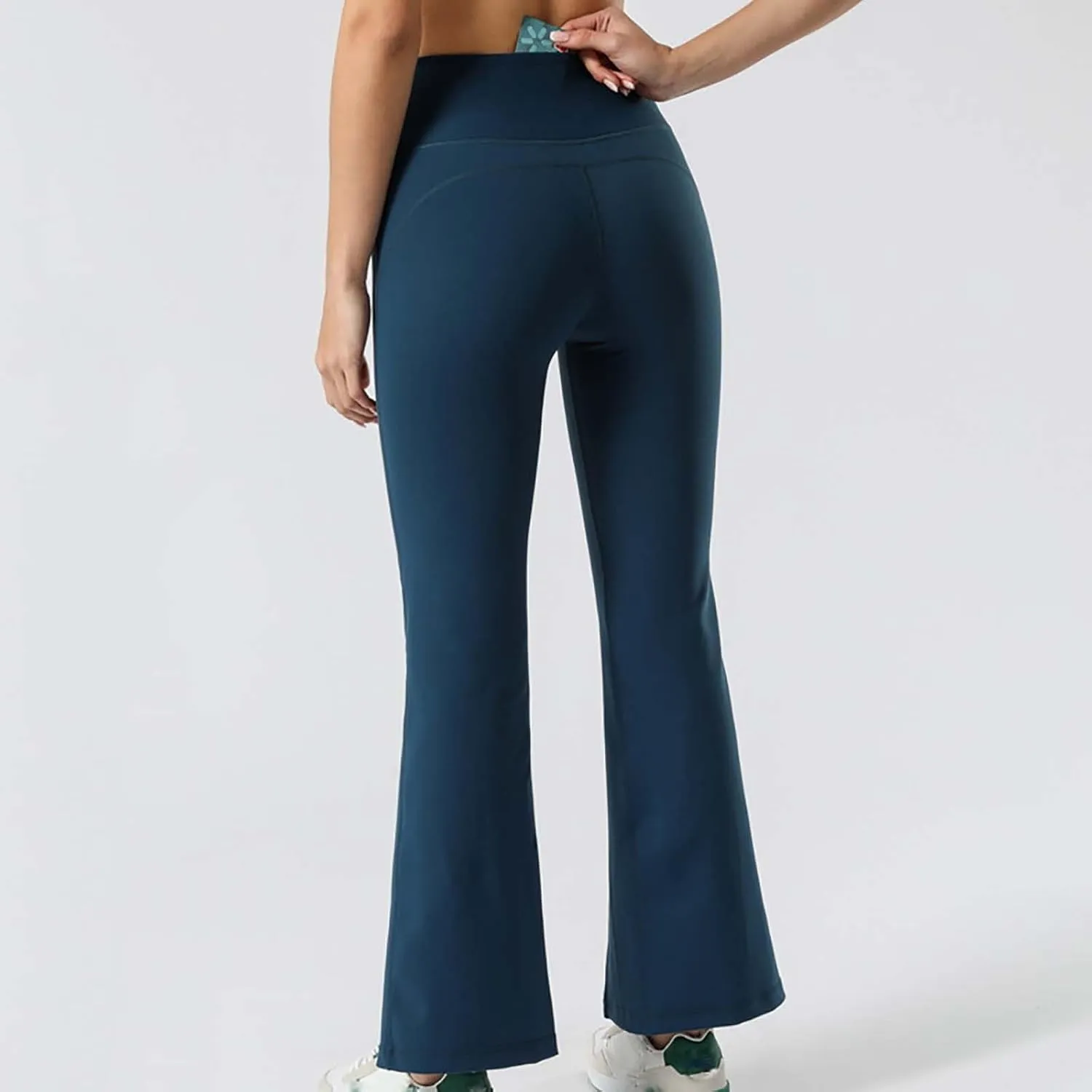 Flare Leggings for Women High Waist Butt Lift Yoga Pants Split Hem Fitness Tights Tummy Control Bell Bottom Trousers