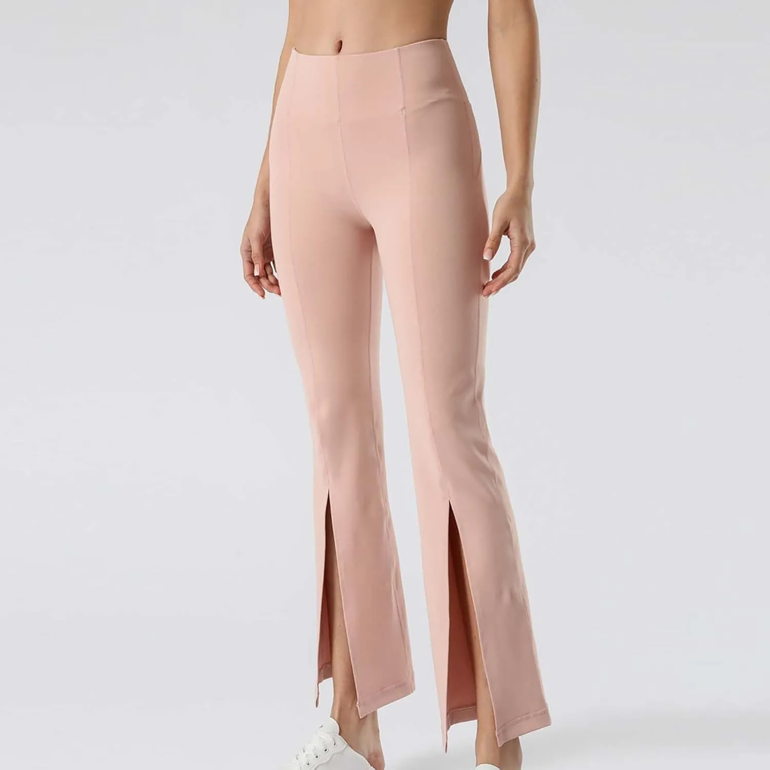 Flare Leggings for Women High Waist Butt Lift Yoga Pants Split Hem Fitness Tights Tummy Control Bell Bottom Trousers