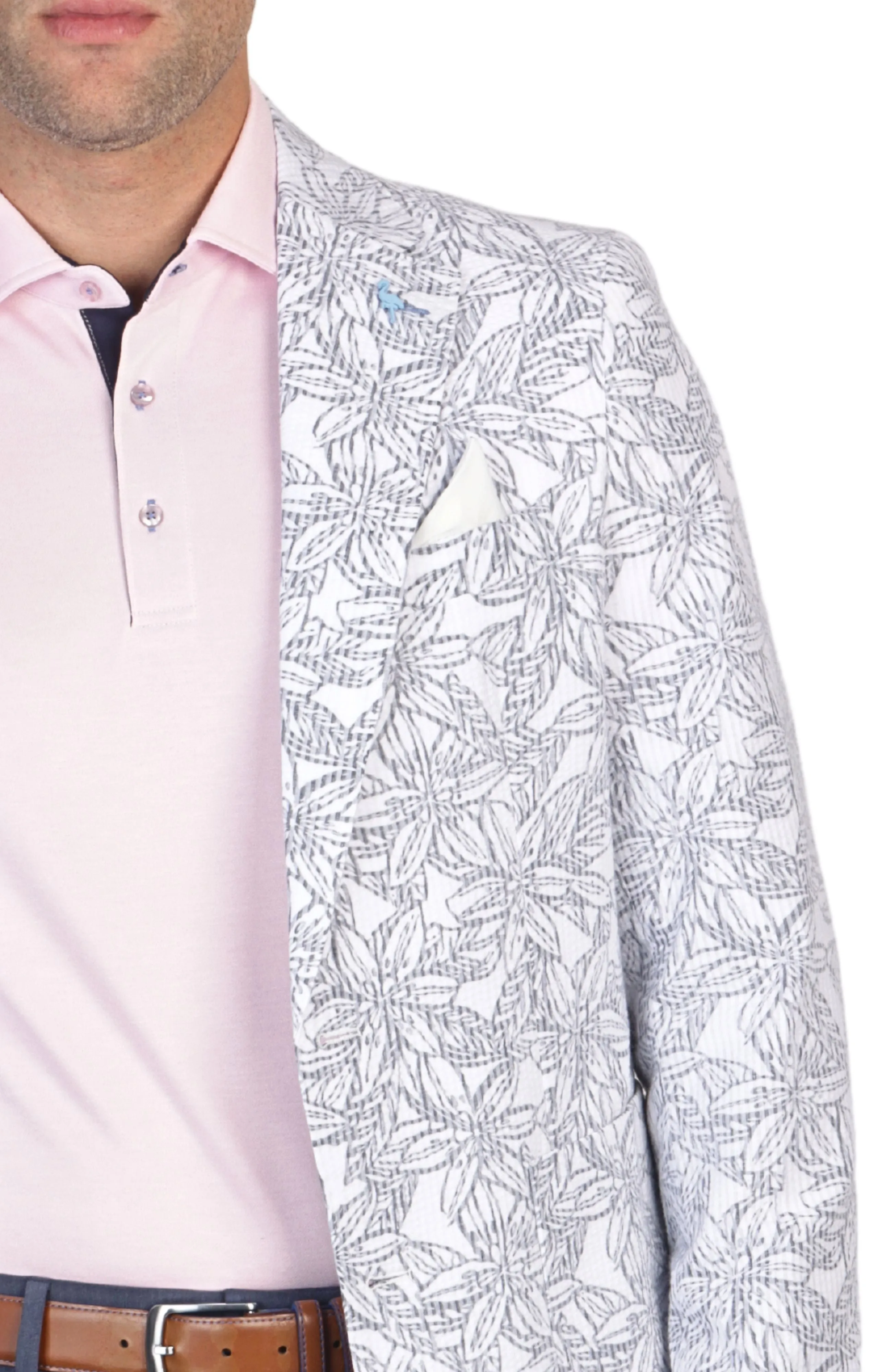 Floral Striped Unlined Sport Coat