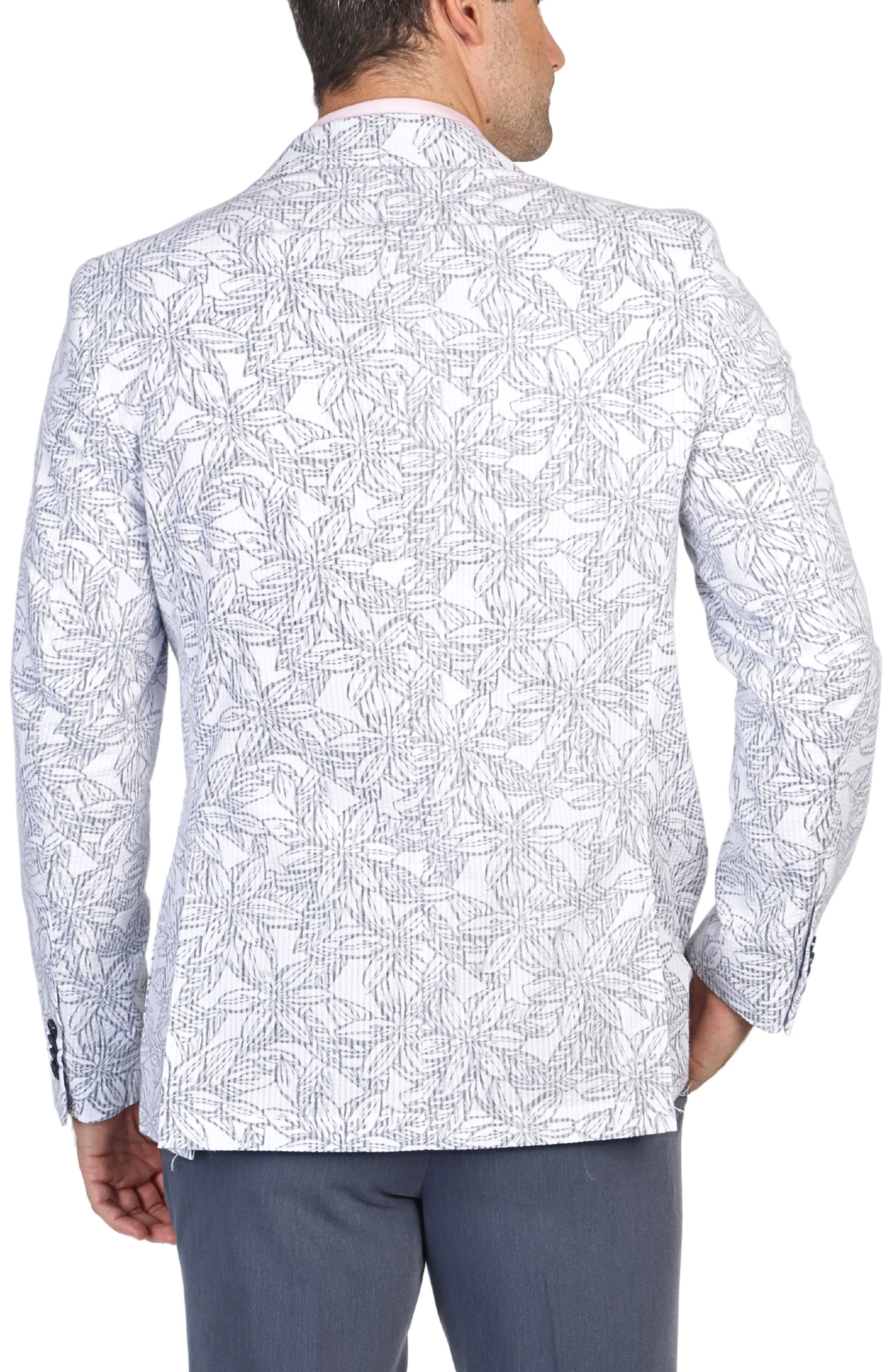 Floral Striped Unlined Sport Coat